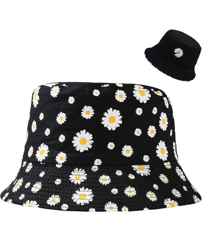 Malaxlx Unisex Bucket Hat Beach Sun Hat Aesthetic Fishing Hat for Men Women Teens, Reversible Double-Side-Wear
