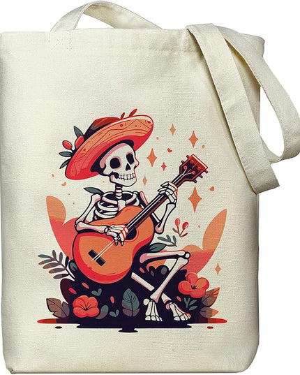 Tote Bag for Women, Reusable Zippered Canvas Bag with Handles Pocket Thick Canvas, for Grocery Shopping Beach Gift