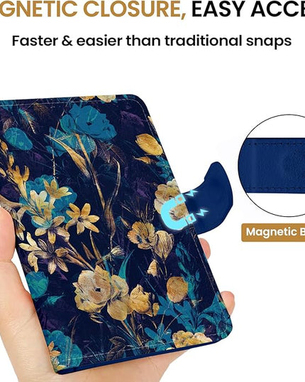 Passport Holder for Travel Essentials, RFID Blocking Leather Cover Wallet with Magnetic Closure, Aesthetic & Cute Passport Book Case for Women and Men - Grace