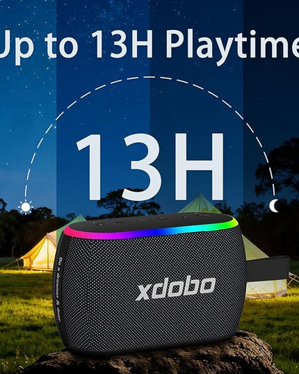 xdobo X8 Mini II Portable Bluetooth Speaker Small Bluetooth Speaker Waterproof IPX6 Computer Speakers Wireless with RGB Lights for Home/Outdoor/Party/Beach/Birthday Gift
