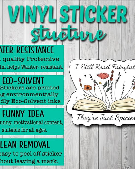 (3Pcs) I Still Read Fairytales They're Just Spicier Sticker, Decorate Books, Laptops, Water Bottles Kindles Stickers, Phones Tumbler Sticker - Waterproof Vinyl 3" Inch