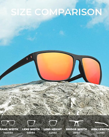 KALIYADI Polarized Sunglasses for Men, Lightweight Sun Glasses with UV Protection for Driving Fishing Golf