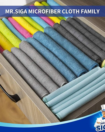 MR.SIGA Microfiber Cleaning Cloth,Pack of 12,Size:12.6" x 12.6"