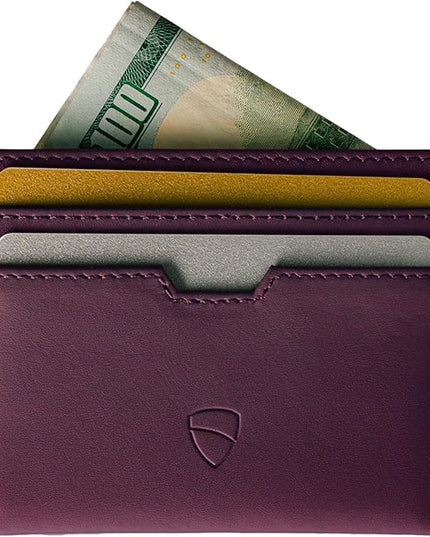 Vaultskin MOORGATE Slim Card Holder - Minimalist Leather Wallet, RFID Blocking Sleeve, Fits Front Pocket, for Men and Women