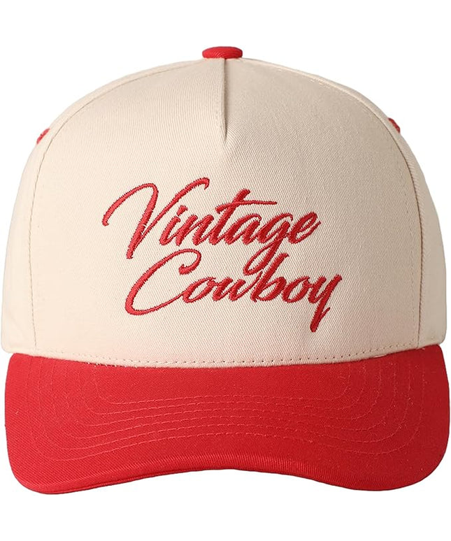 MIRMARU Two-Tone Vintage Canvas Trucker Hats for Men & Women, Adjustable Size Baseball Caps with Trendy Embroidered Design