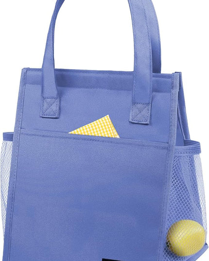 Fmeida Insulated Lunch Bag Women, 6.75L Small Lunch Bags with Multiple Pockets, Reusable Thermal Cooler Tote for Work, Office, Picnic, Travel | Hook and Loop Closure, Purple