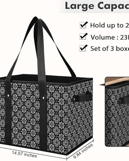WISELIFE Reusable Grocery Bags [2 Pack],Large Grocery Tote Bag Water Resistant Shopping Bags Foldable Grocery Bag for Clothes,Shoes and Picnic,Black