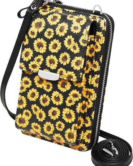KUKOO Small Crossbody Bag Cell Phone Purse Wallet with Credit Card Slots for Women
