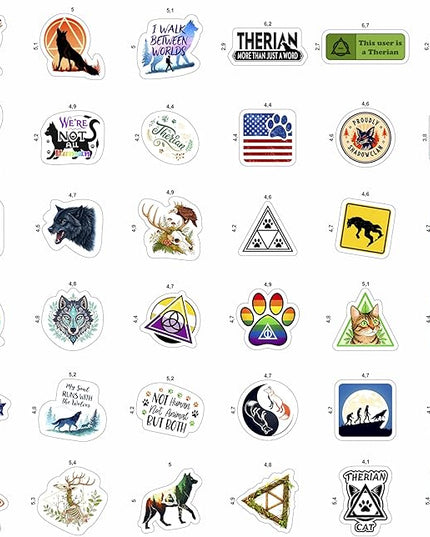100Pcs Therian Stickers for Water Botttle, Laptop - Therian Gifts, Party Supplies - Gift for Women & Men