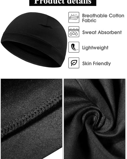 Syhood 4 Pcs Cotton Skull Caps for Men Women Breathable Beanie Thin Sleep Hat Night Running Cap Helmet Liner for Cycling Gym