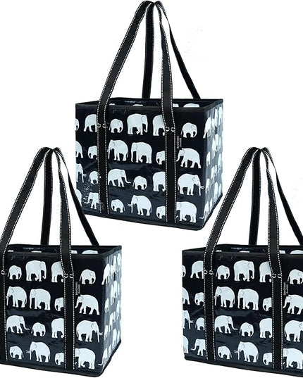BeeGreen Large Waterproof Reusable Bags Christmas Heavy Duty Shopping Tote for Groceries Pool Gift with Webbing Handles
