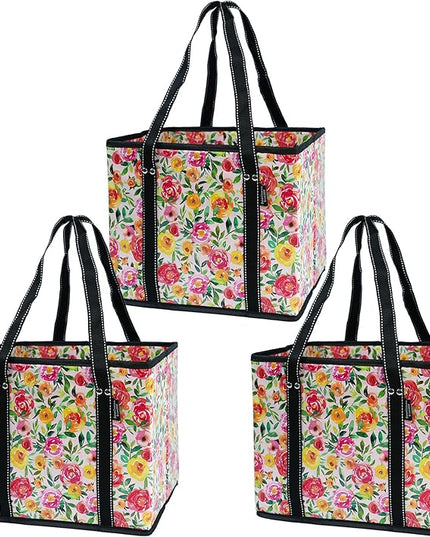 BeeGreen Large Waterproof Reusable Bags Christmas Heavy Duty Shopping Tote for Groceries Pool Gift with Webbing Handles