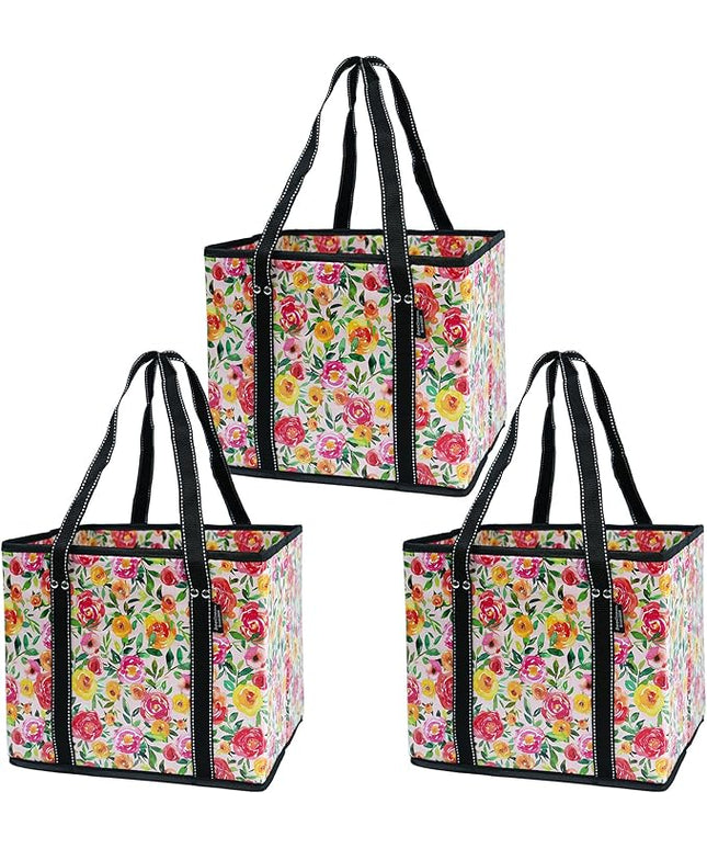 BeeGreen Large Waterproof Reusable Bags Christmas Heavy Duty Shopping Tote for Groceries Pool Gift with Webbing Handles