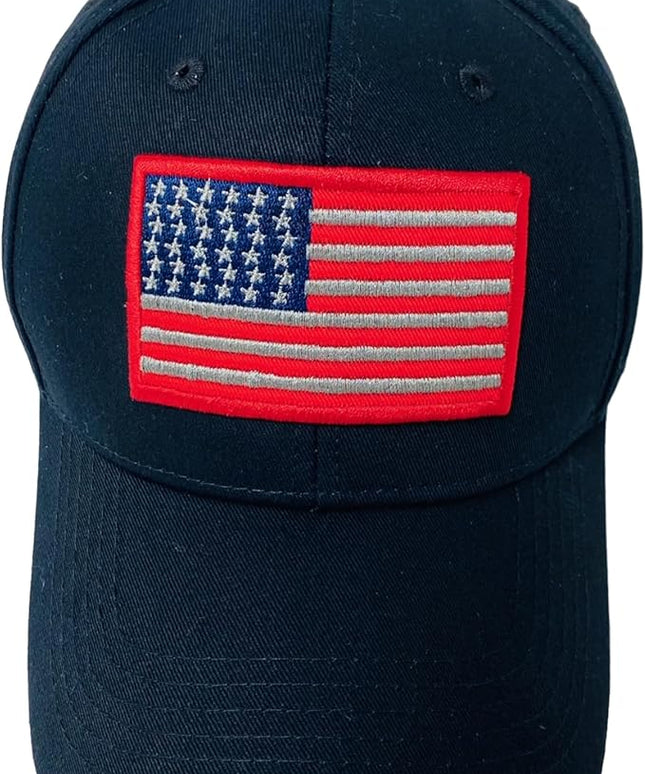 Roytrense Embroidered American Flag Unisex Baseball Cap (100% Cotton)