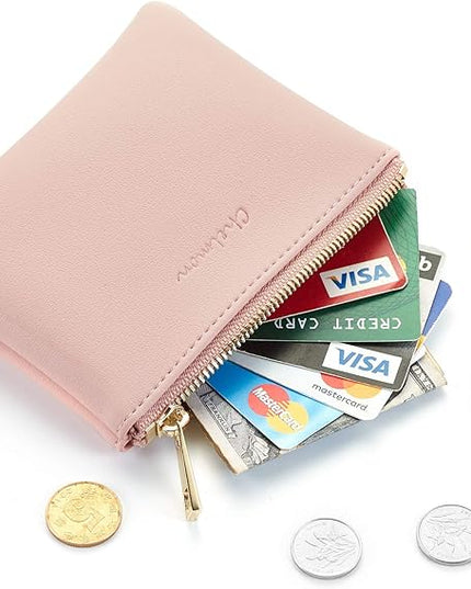 Chelmon Vegan Leather Coin Purse Pouch Change Purse With Zipper For Men Women