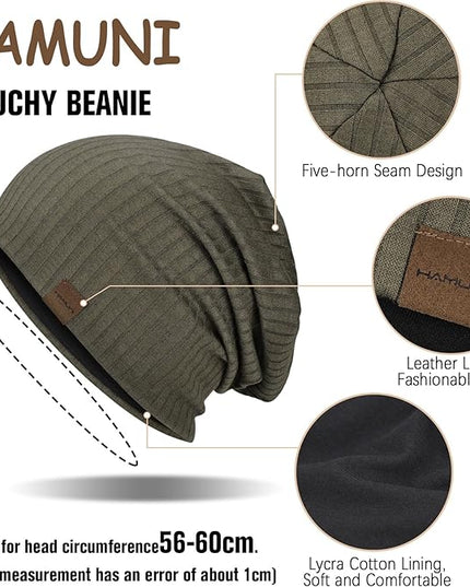 Slouchy Beanie for Men Women Soft Lightweight Running Beanie Hat Chemo Cap Skull Cap
