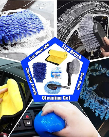 26Pcs Car Detailing Kit, Car Detailing Brush Set, Auto Detailing Drill Brush Set, Car Detailing Brushes, Car Wash Kit, Car Accessories For Men, Car Cleaning Tools Kit for Interior, Exterior, Wheels