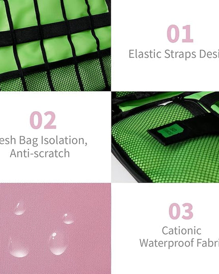 Electronics Travel Organizer,Portable Waterproof Electronic Travel Storage Bag for Small Charging Cord Storage,Charger,SD Card etc,for Travel,Business -Pink Green