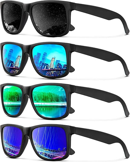 KALIYADI Sunglasses Men Polarized Sun glasses for Mens Womens Classic Matte Black Frame UV Protection 3pack