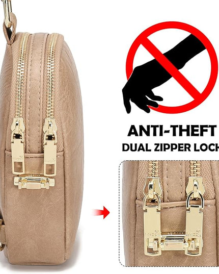 INICAT Small Anti Theft Crossbody Bags Women Valentine's Day Gifts, Vegan Leather Sling Cross Body Purse Travel Essentials