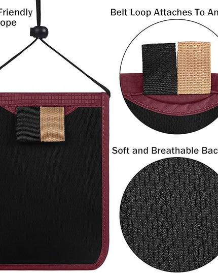 Travel Pouch Neck Wallet Family Passport Holder Organizer Case with RFID Blocking | RFID Blocking