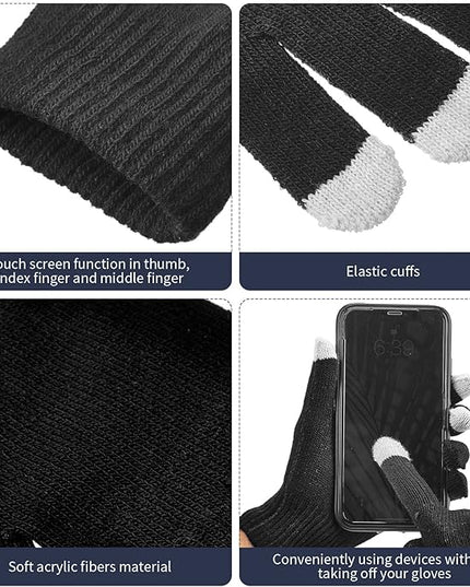 48 Pcs Bulk Winter Knit Beanies Gloves Men Women Warm Beanie Touchscreen Gloves Set Cozy Winter Accessories