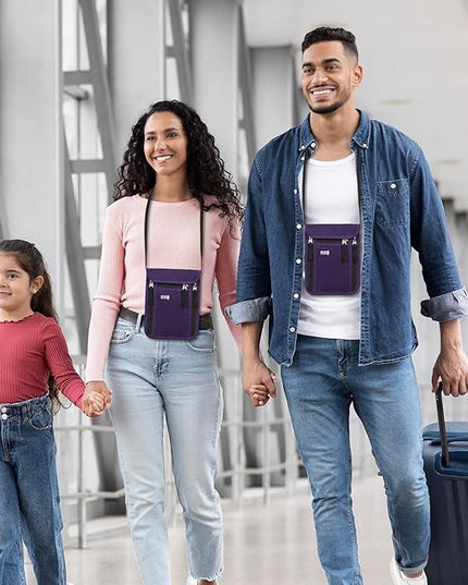 Travel Pouch Neck Wallet Family Passport Holder Organizer Case with RFID Blocking | RFID Blocking