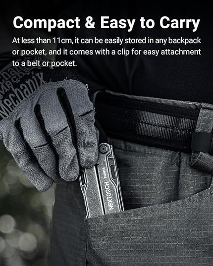 NEXTORCH PIONEER 14-IN-1 Multi-tools Full-Size,Versatile Multi-tool Set with Scissors Needle Nose Pliers Pocket Clip Multi-tool (STONE WASHED FINISH)
