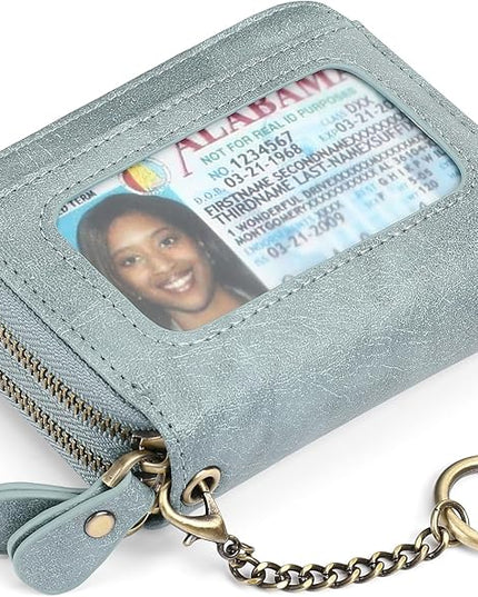 GOIACII Small Genuine Leather Wallet for Women, RFID Blocking Credit Card Holder Wallet