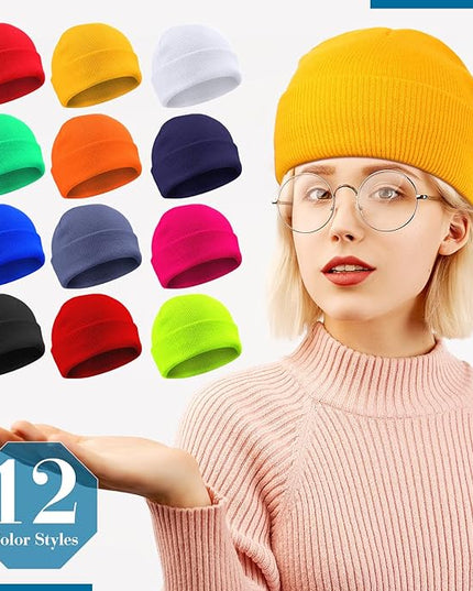 Yahenda 48 Pack Knit Beanies Hats Winter Beanie Hats Warm Knitted Cuffed Skull Cozy Cap for Men Women Unisex