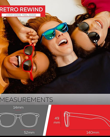 Retro Rewind Polarized Sunglasses for Men and Women - UV Protection Classic Sun Glasses
