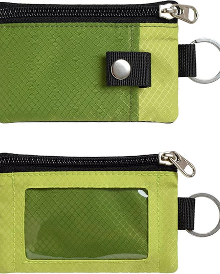 Minimalist RFID Blocking Small Wallet with ID Window,WaterResistant Zip Id Case Wallet with Lanyard Keychain for Cards,Cash,Travel,Women,Men