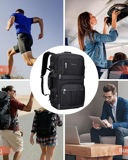 WITZMAN Carry on Travel Backpack for Men Women Laptop Backpack with USB Charging Port Airline Approved(B683 Classic Black)