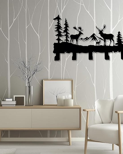 ZORISE Metal Deer Hooks - Moose Design Wall Art Decor and Key Hanger, Clothes, Hat, and Backpack Rack, Home Decor for Entryway, Hallway, Office, Kitchen, and Living Room