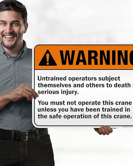 Warning Untrained Operators Subject Themselves And Others To Death Sign, 18x24 Inches, 3M EGP Reflective .080 Aluminum, Fade Resistant, Made in USA by My Sign Center