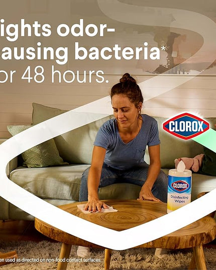 Clorox Disinfecting Wipes, Bleach Free Cleaning, Crisp Lemon, 75 Count (Pack May Vary)