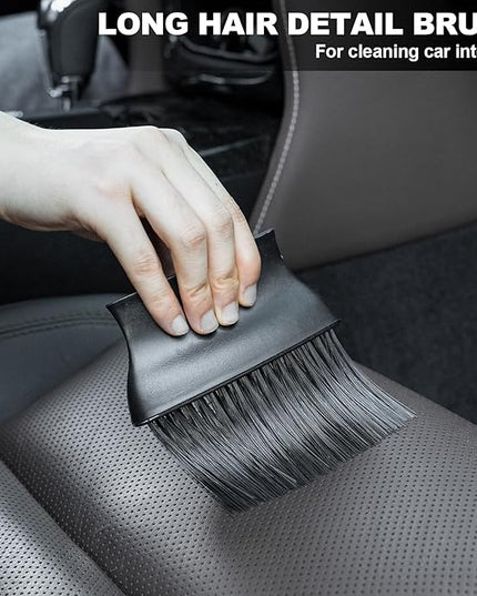 ThinkLearn Car Interior Detailing Kit, Car Cleaning Kit Interior, Including 7Pcs Auto Detailing Brush Set and Storage Bag, Car Accessories Supplies Tools for Auto Truck Cleaning