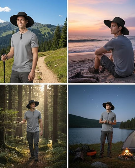 Wide Brim Bucket Hat Men Fishing Hiking Gardening Hat for Men and Women Fisherman Hat UPF 50+