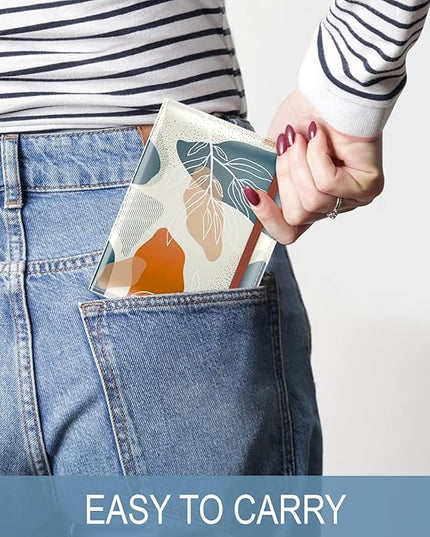 Passport Holder for Travel Essentials, Passport Wallet Cover Case for Travel Must Haves Accessories, Passport Book Holders for Women and Men, White Leaves