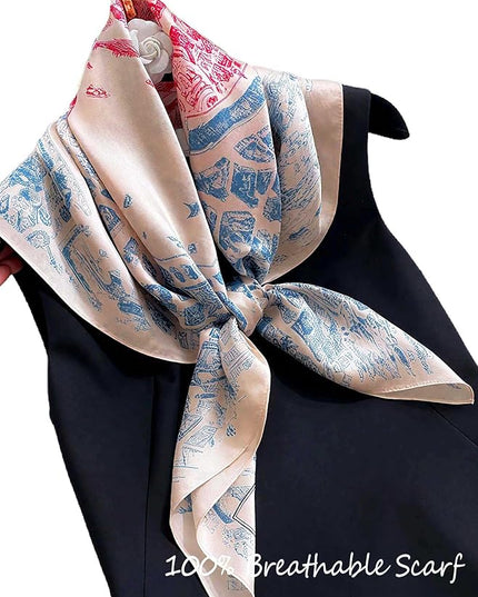 100% Mulberry Silk Scarf for Women Hair Lightweight Square Neckerchief Wrap For Head Scarves 21"