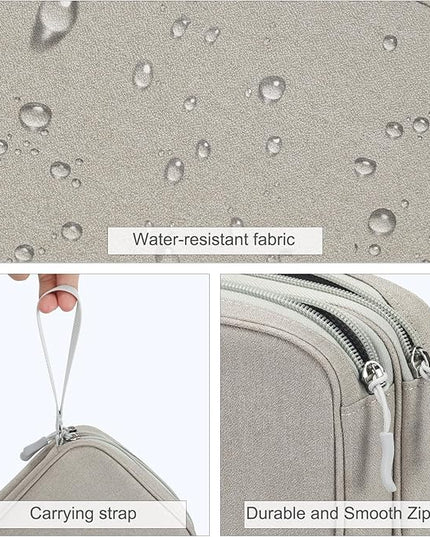 FYY Electronic Organizer, Large Travel Cable Organizer Bag Pouch Electronic Accessories Carry Case Portable Waterproof Double Layers All-in-One Storage Bag for Cable, Cord, Charger, Phone, Khaki
