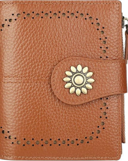 Lavemi Womens Leather Wallet Small Compact RFID Blocking Credit Card Case Purse with Zipper Pocket | Small, Compact, RFID Blocking, Zipper Pocket, Small, Compact