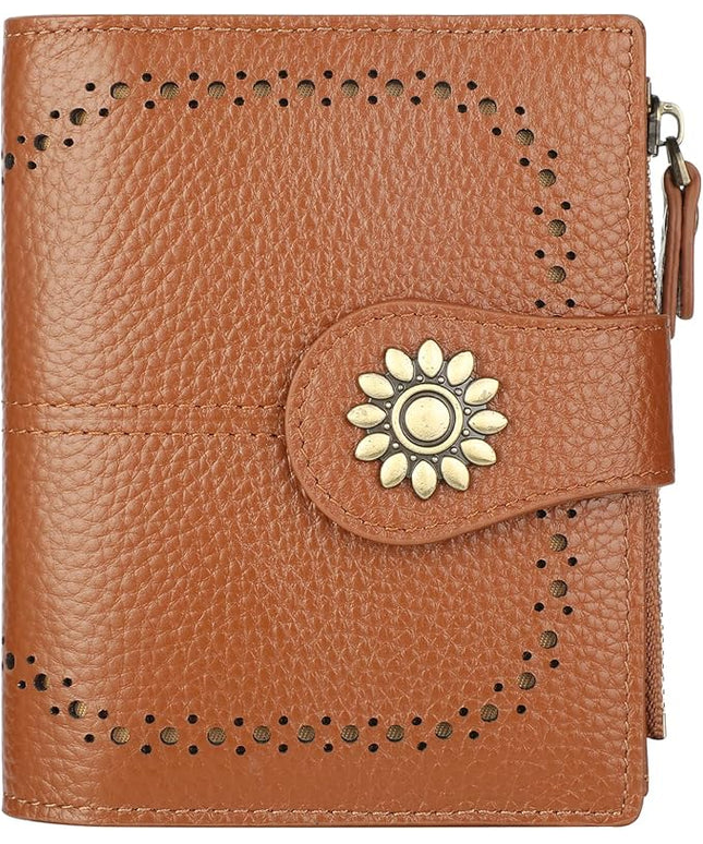 Lavemi Womens Leather Wallet Small Compact RFID Blocking Credit Card Case Purse with Zipper Pocket | Small, Compact, RFID Blocking, Zipper Pocket, Small, Compact
