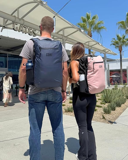 COR Surf Travel Backpack Carry On Laptop Backpack with Secret Passport Pockets | Daypack Business Weekender Luggage Backpack for Men and Women | The Island Hopper (40L, Army Green)