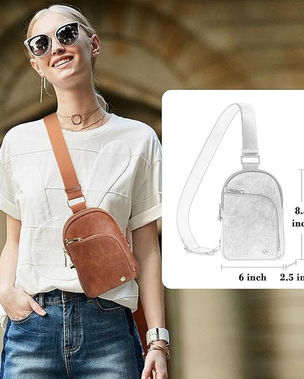 INICAT RFID Blocking Sling Bag Anti Theft Crossbody Bags Women Valentine's Day Gifts Travel Purses Vegan Leather