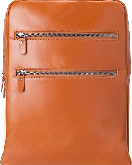 Osceola Genuine Leather Laptop Backpack for Men & Women, Handmade Leather Backpack Fits 16 Inch Laptop (Tan)