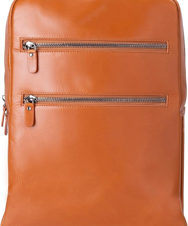 Osceola Genuine Leather Laptop Backpack for Men & Women, Handmade Leather Backpack Fits 16 Inch Laptop (Tan)