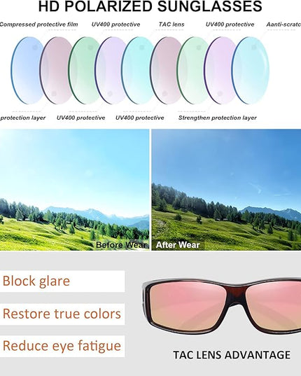 MEETSUN Fit Over Glasses Sunglasses for Men Women,Wrap Around Sunglasses Polarized UV400 Protection