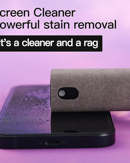 Touchscreen Screen Cleaner Kit 2 Pcs, Phone, Tablet and Car Screen Cleaner, Two in One Spray and Microfiber Cloth(Grey&Pink)