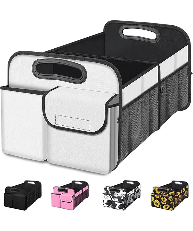 Femuar Car Trunk Organizer, Car Storage Organizer with Large Capacity Waterproof Collapsible Trunk Organizer for Car Suv/Jeep/Sedan (Beige, Standard)